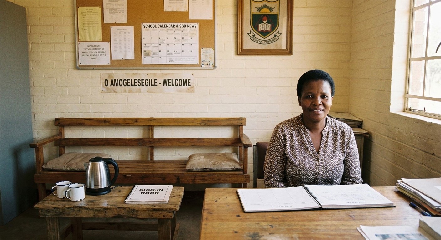 Reception area inside the school office
