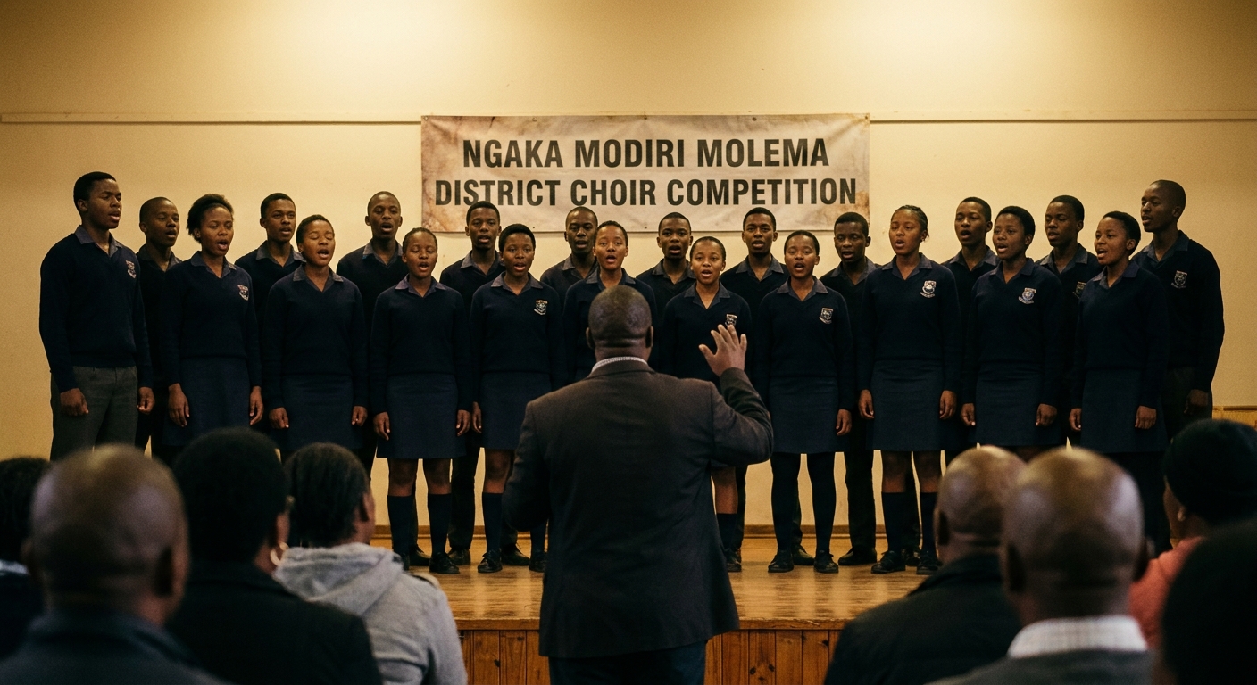 Choir on stage at the regional competition