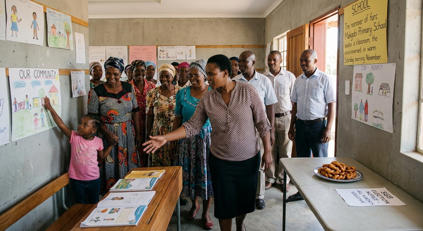 Parents touring the classrooms during the open day