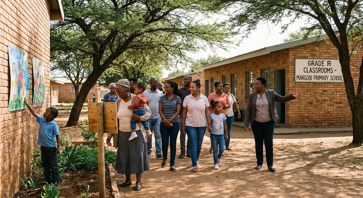 Parents touring the school during open day