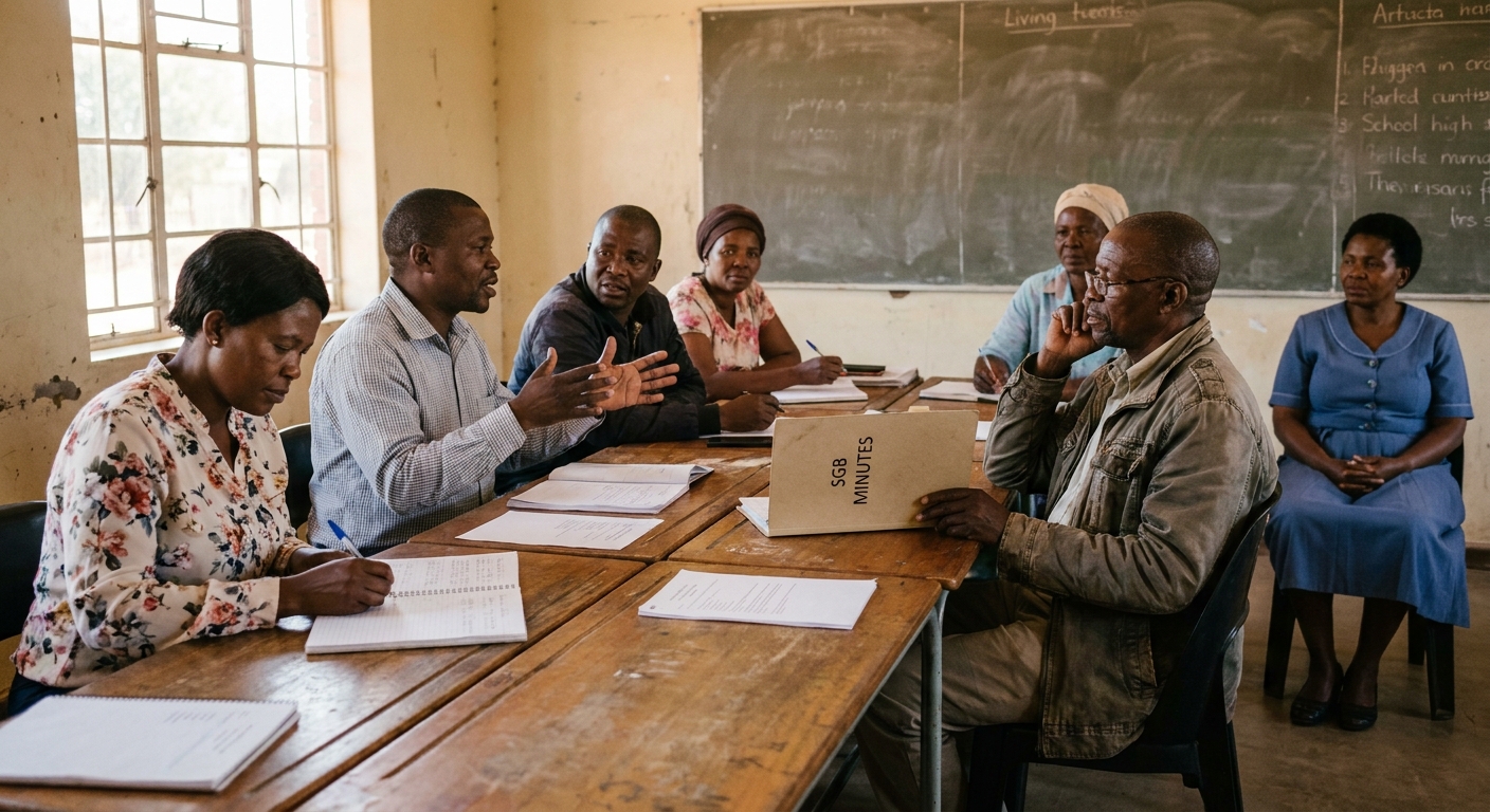 School Governing Body members in a planning meeting