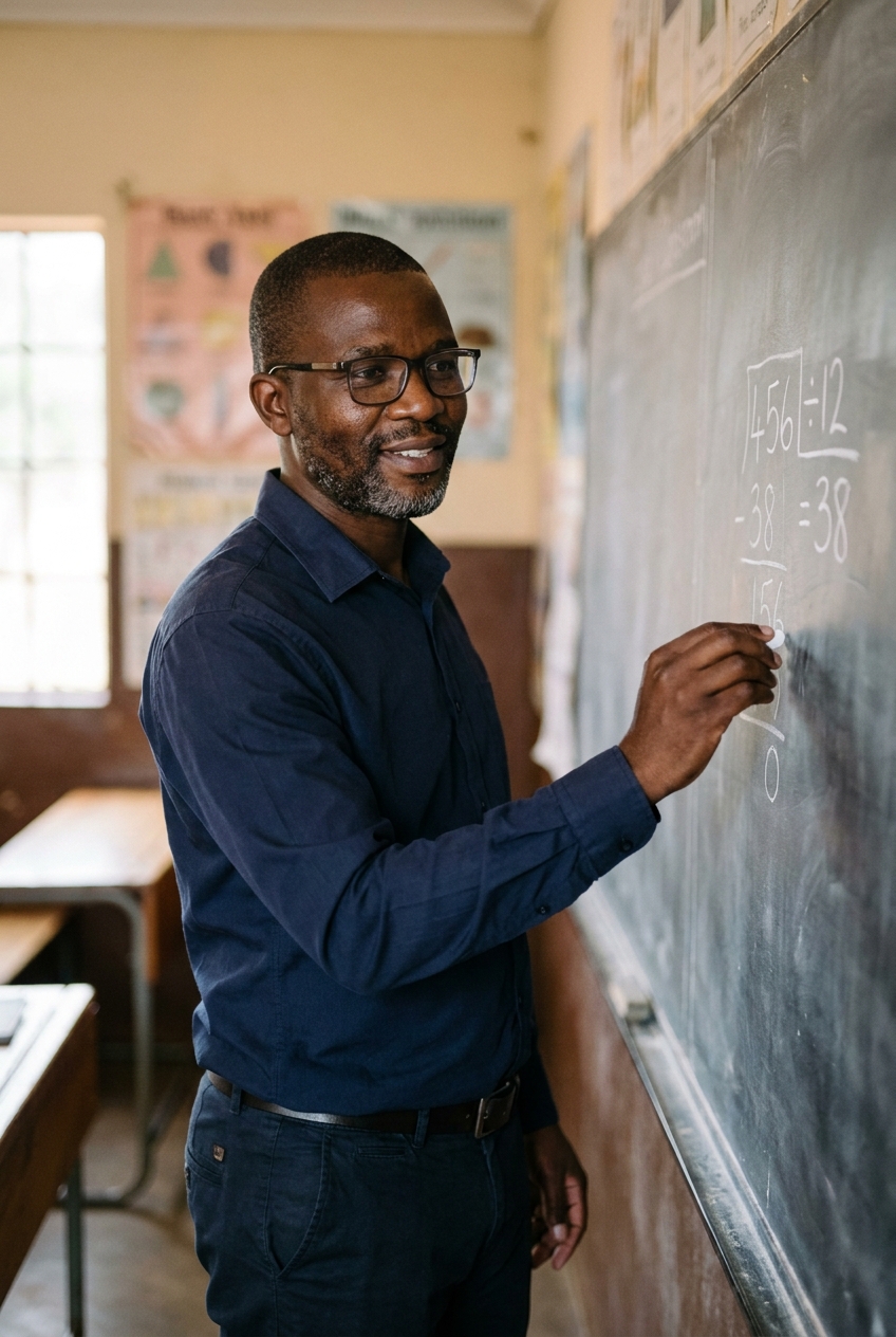 Portrait of Mr. Thabo Kgosi, Mathematics teacher
